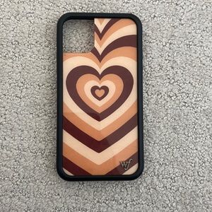 Wildflower brown heart iPhone 11 case